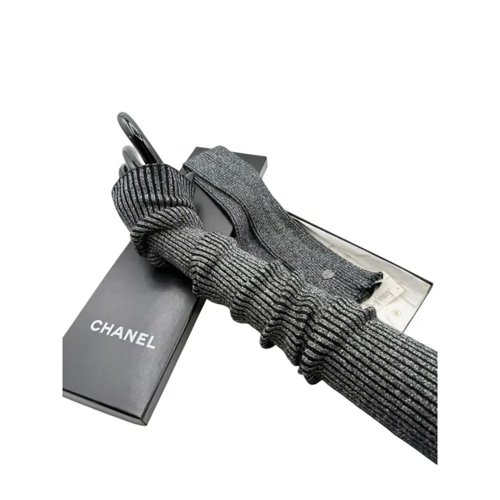 CHANEL gunmetal silver